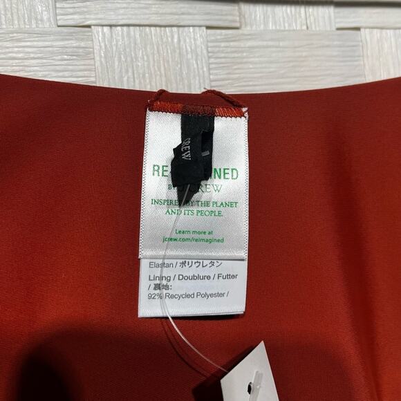 J. Crew Women’s Curved Waist Cheeky Bikini Bottom Size XL Rust Orange Boho Beach - Picture 4 of 10